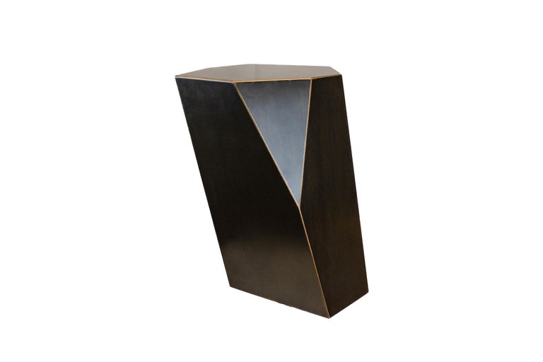 Talus Sculptural Steel and Bronze Side Table For Sale at 1stDibs