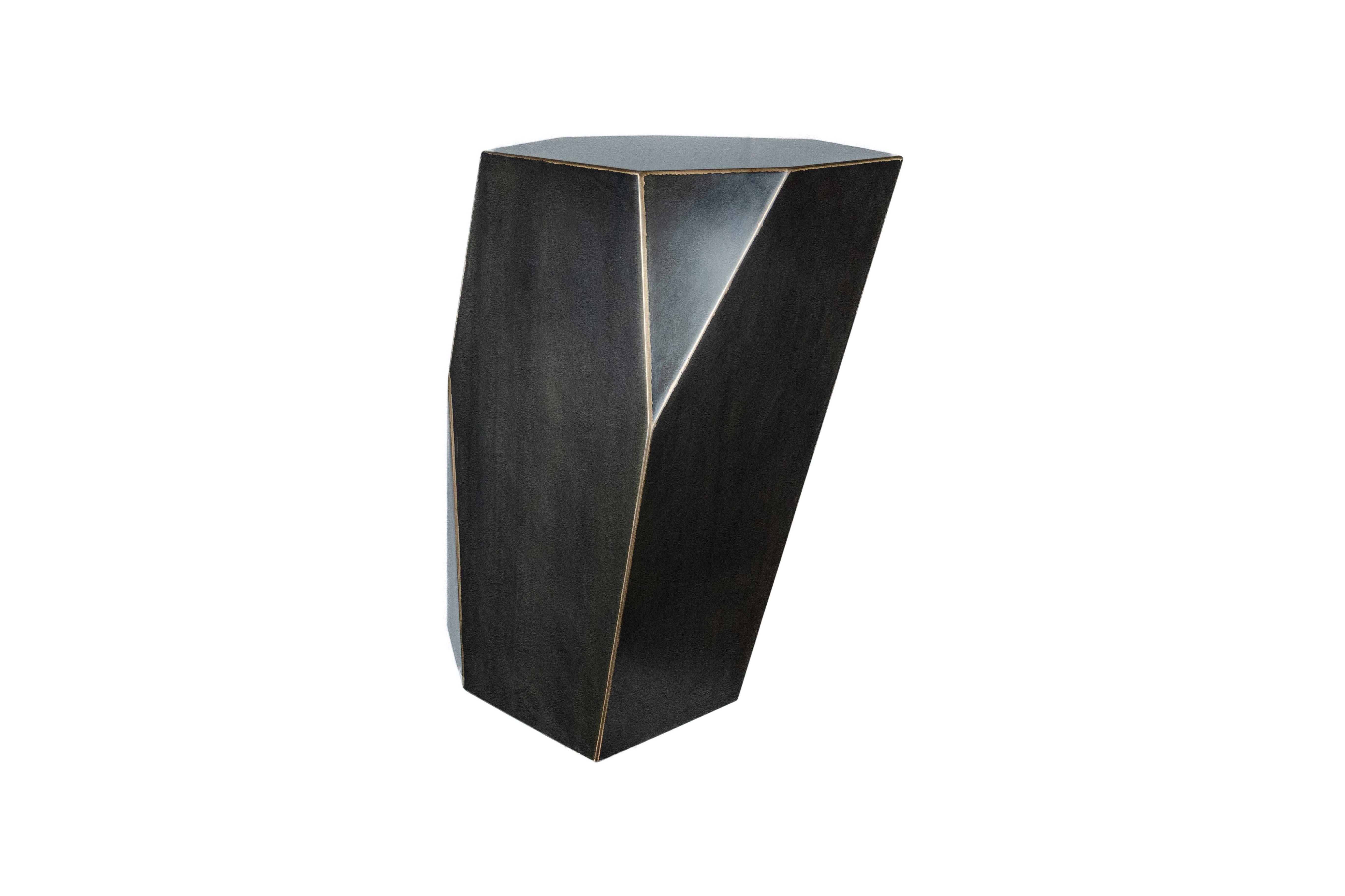 Talus Sculptural Steel and Bronze Side Table In New Condition For Sale In Indianapolis, IN