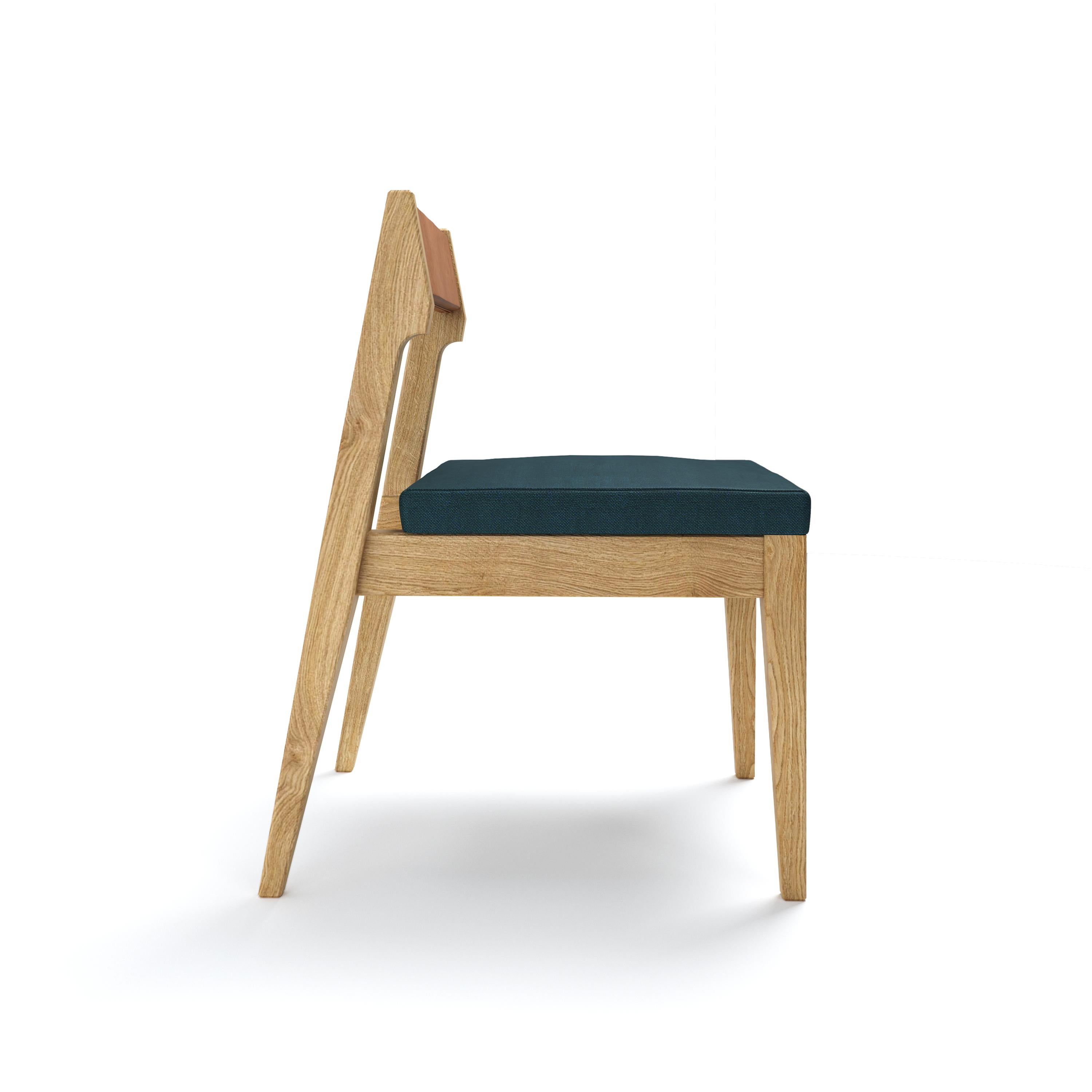 Talvi L-Dining Chair is the perfect combination of comfort and style. Upgrading your dining room, this dining chair is crafted from high-quality massive oak wood with leather through the design, providing a unique look and lasting durability. 

All