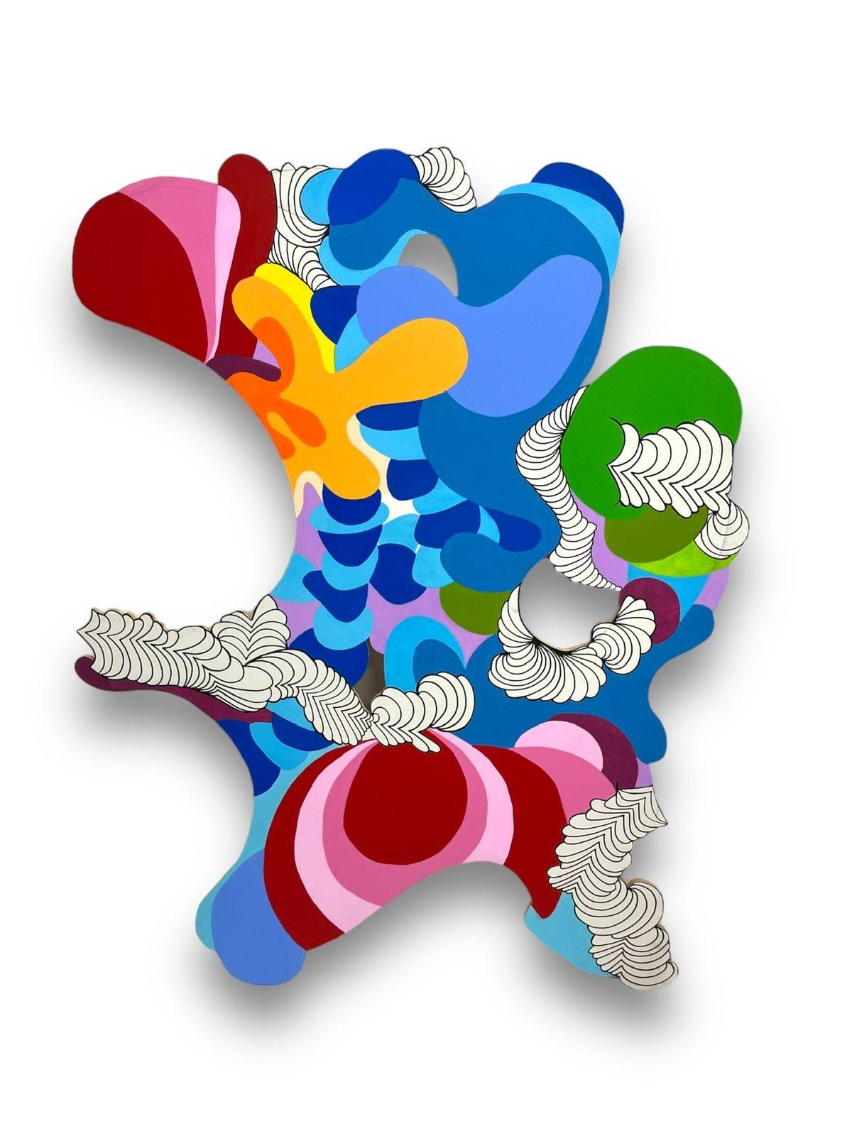 Contemporary Sculptural Abstract Wall Art by Taly Cohen in Vibrant Colors II