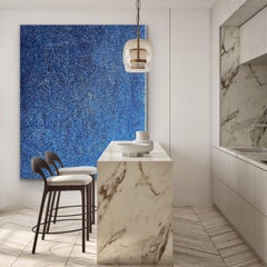 Blue Abstract Painting, Acrylic and Ink on Canvas, Contemporary Art, 2025