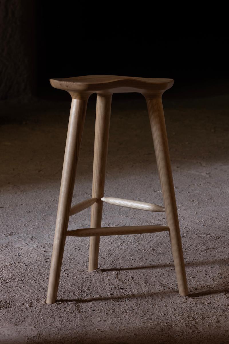 Contemporary Tam Counter Stool, Ash Wood For Sale