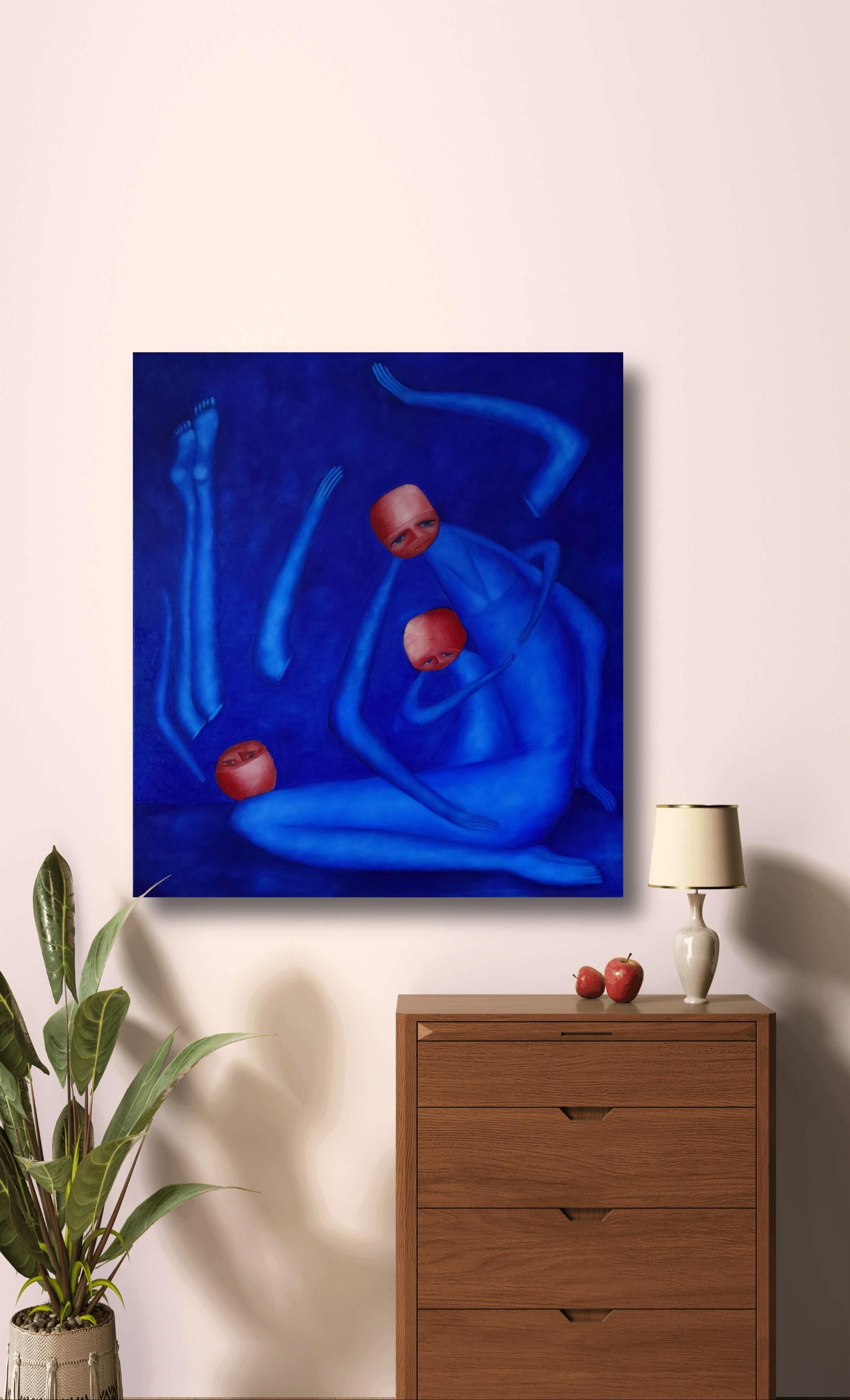 „Dynastie“ Mutter und Kinder, Öl auf Leinwand, figuratives Gemälde im Angebot 1