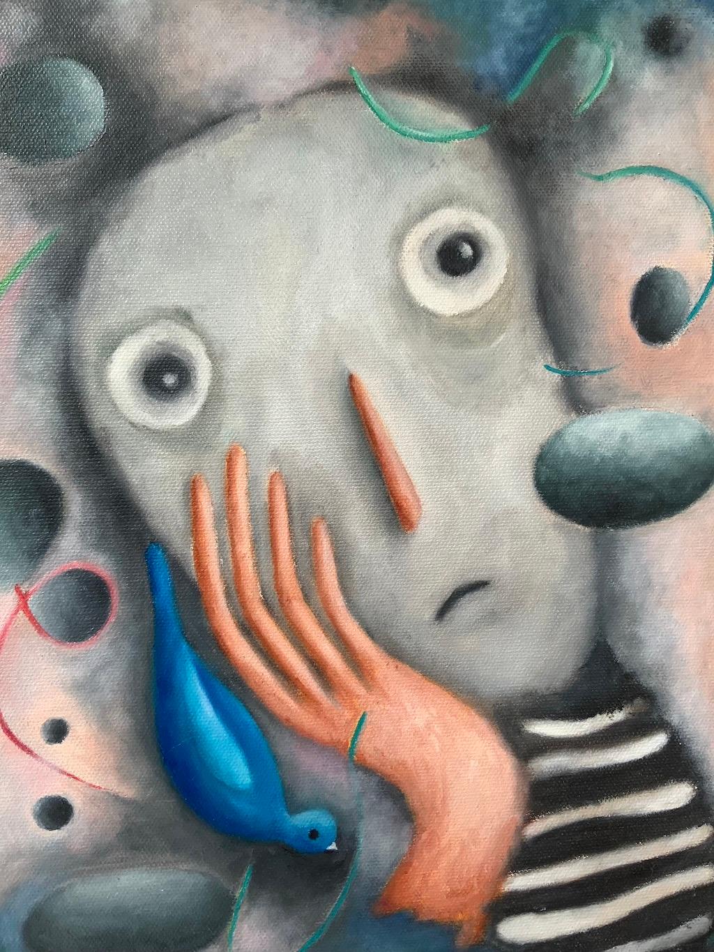 "What Keeps You Up At Night" Oil on Canvas - Mixed Media Art by Tam Ess