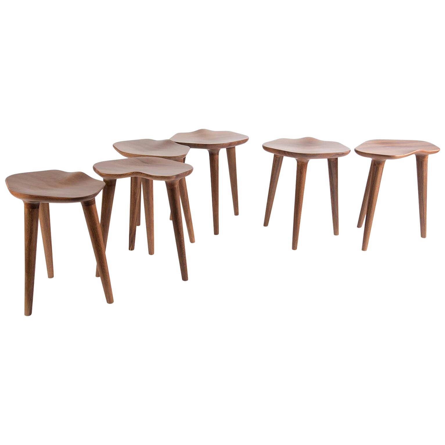 Taburetes Tam, Juego de 3, Madera de Tzalam