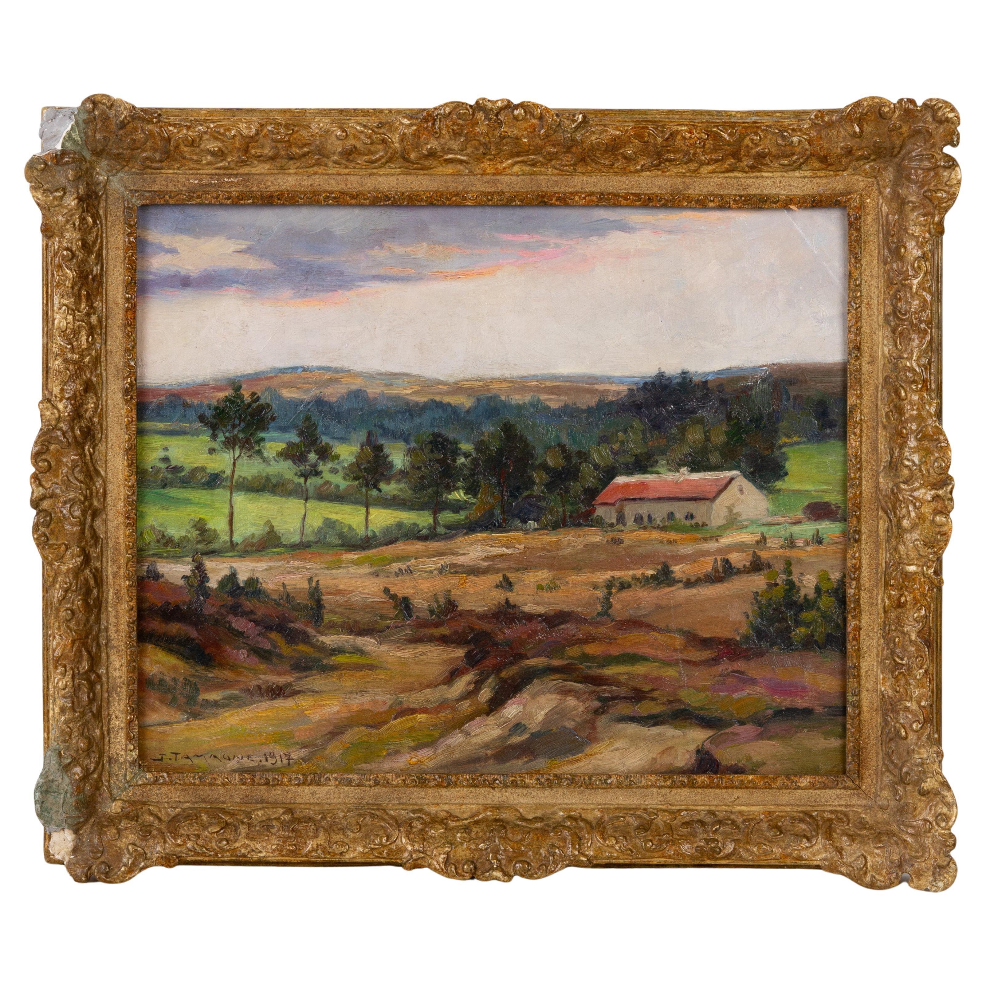 TAMAGNE J Belgian School Early 20th Century Landscape Oil Painting