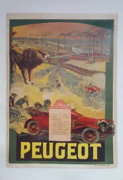 Tamagno Peugeot Original Poster by Francisco Tamagno, 1905