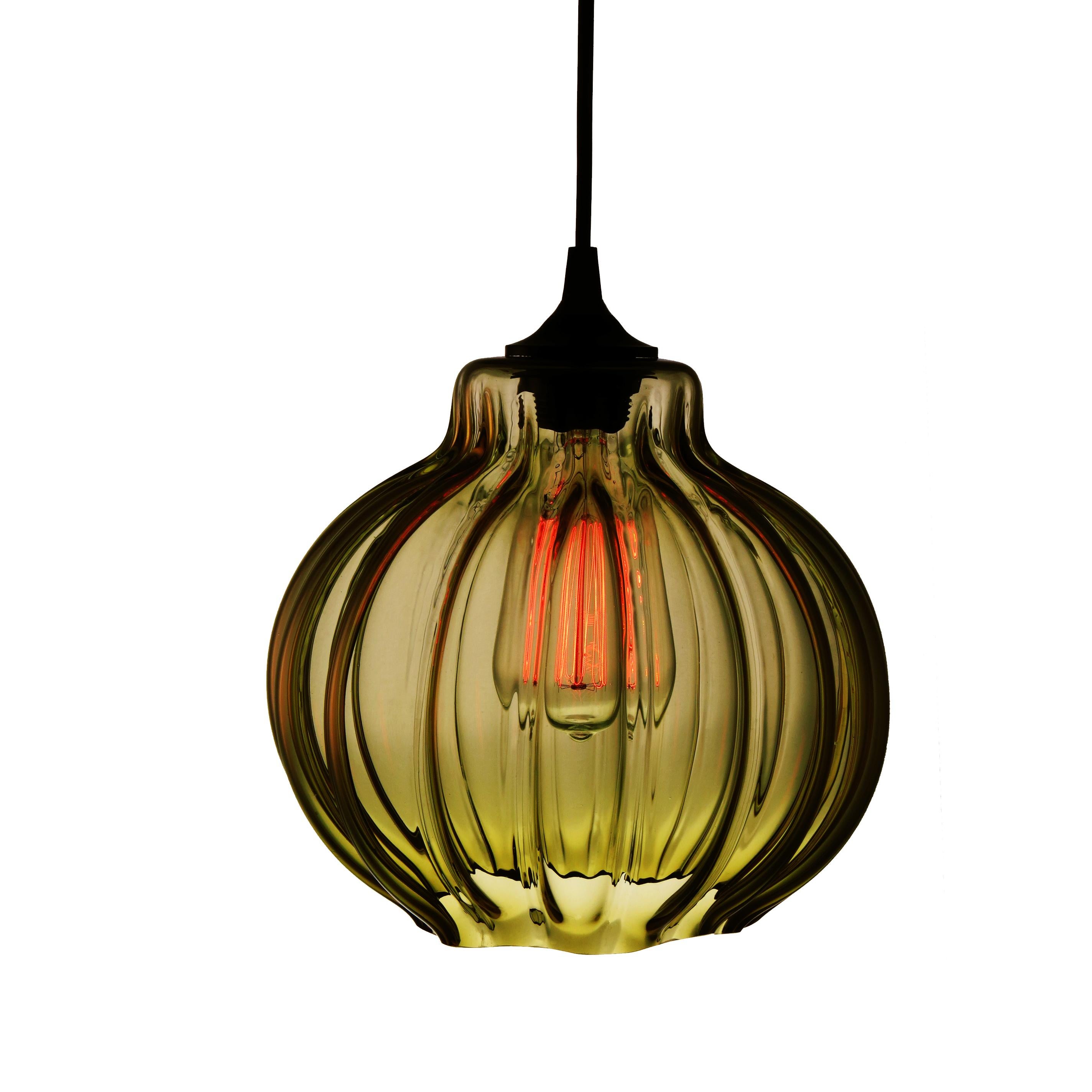 Blown Glass Tamala, Contemporary Hand Blown Pendant Lamp in Clear by Luminosa For Sale
