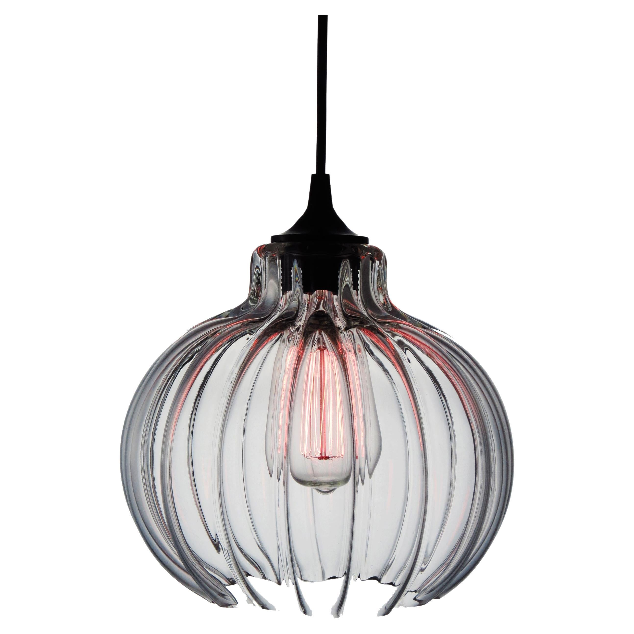 Tamala, Contemporary Hand Blown Pendant Lamp in Clear by Luminosa For Sale