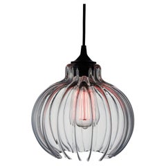 Tamala, Contemporary Hand Blown Pendant Lamp in Clear by Luminosa