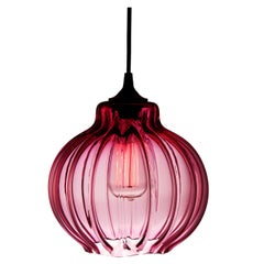 Tamala Contemporary Hand Blown Pendant Lamp in Luscious Pink, Limited Series