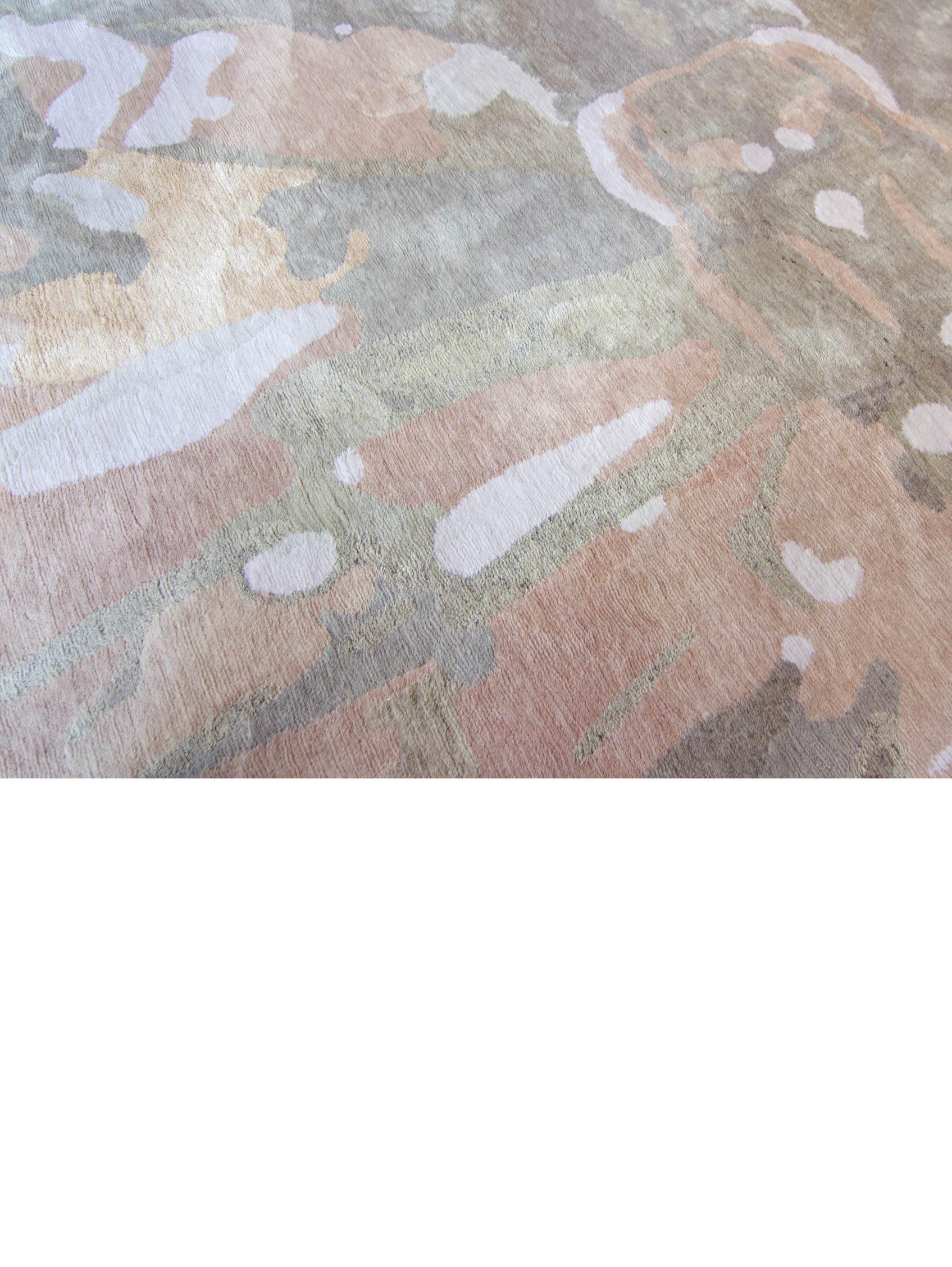 Tamandot Lumier, handgeknüpfter Teppich von Eskayel (Postmoderne) im Angebot