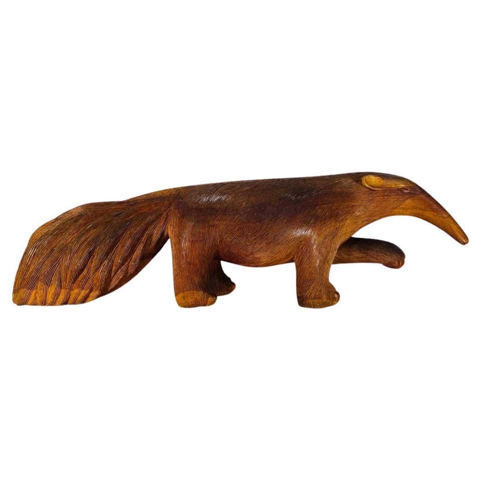 Natural size pair of african sculptures in noble wood representing