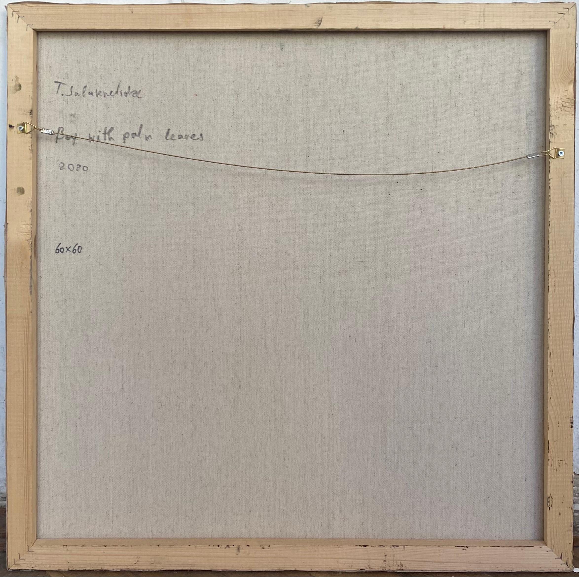 Arte contemporanea georgiana di Tamar Sulakvelidze - Ragazzo con foglie di palma in vendita 1