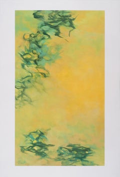 Tamar Zinn "Bailando en espacios olvidados 2" Pintura abstracta al óleo sobre papel
