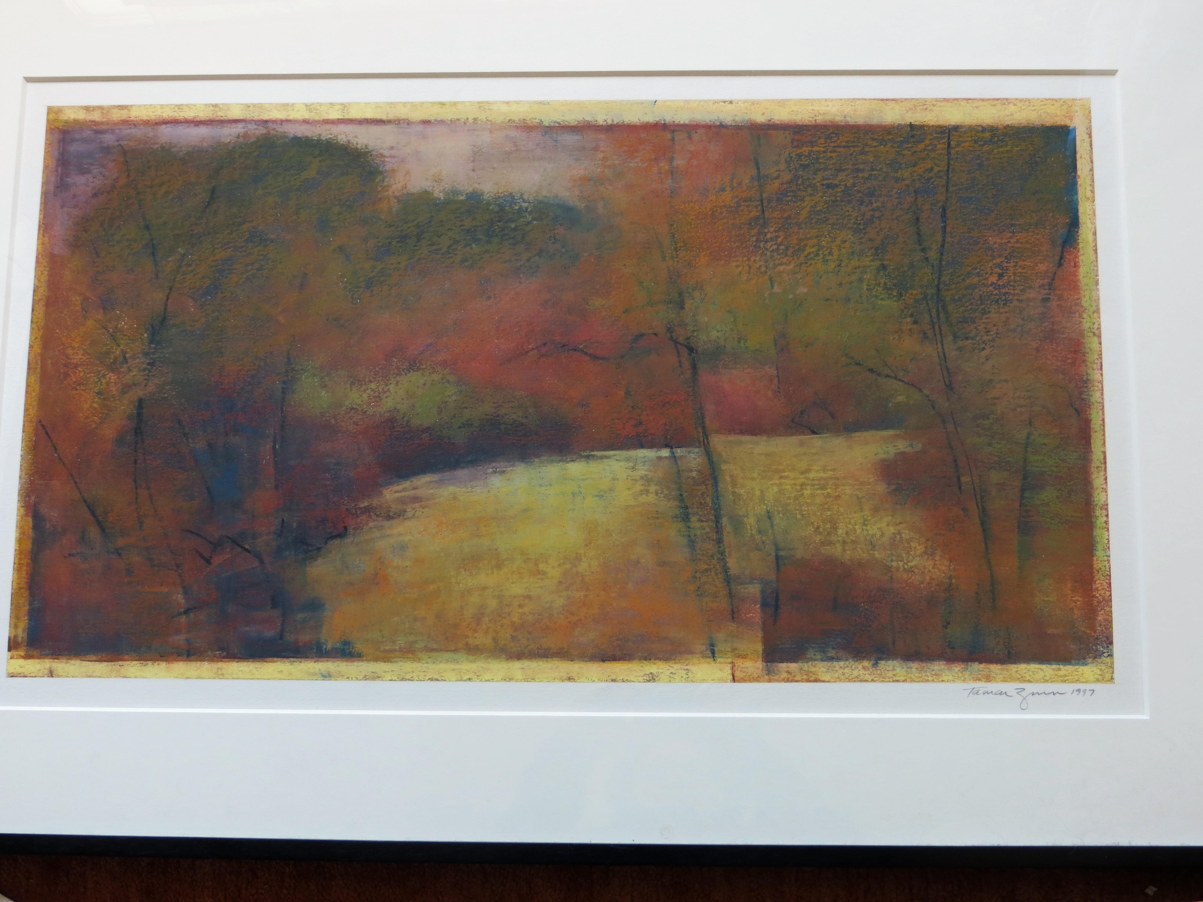 Tamar Zinn “Untitled Landscape” Oil Pastel, 1997 For Sale 1