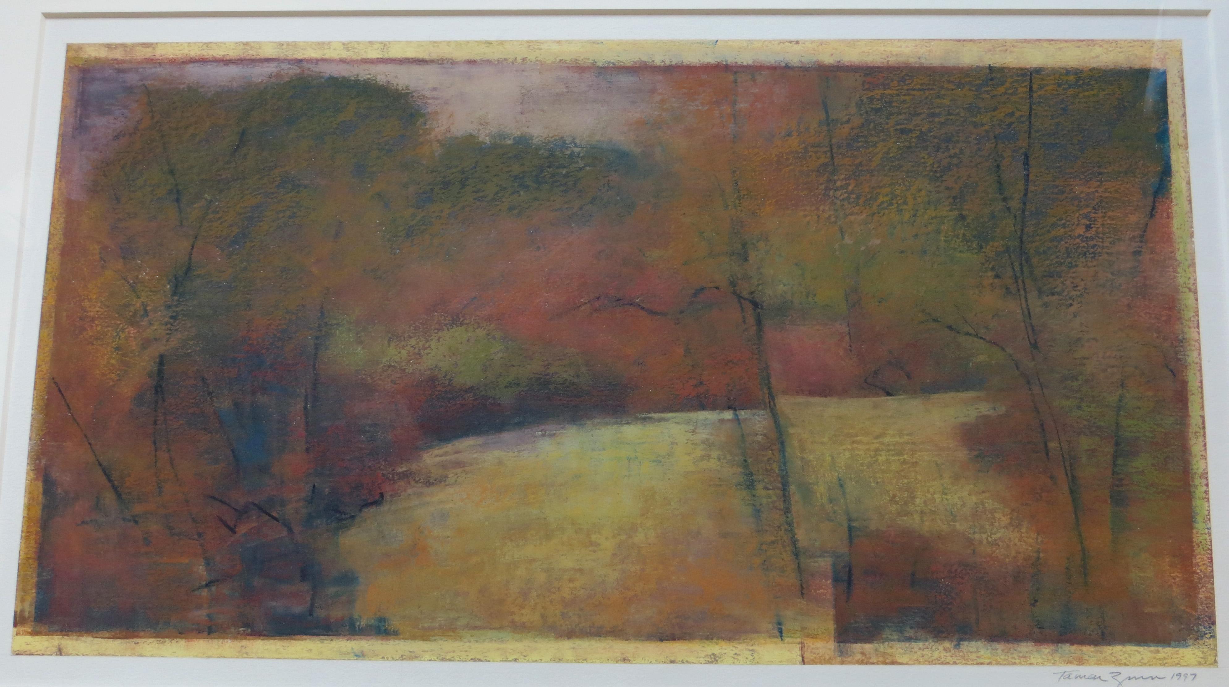 Tamar Zinn “Untitled Landscape” Oil Pastel, 1997 For Sale 2