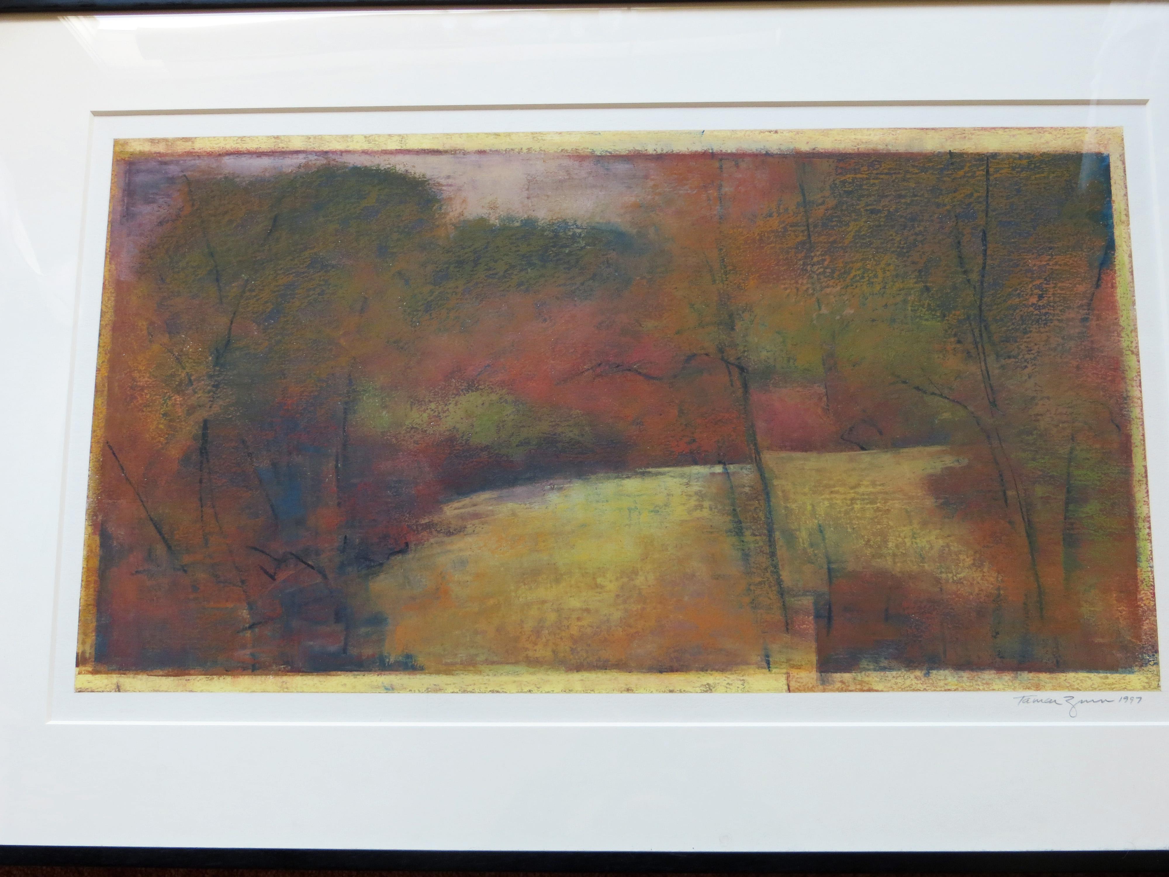 Tamar Zinn “Untitled Landscape” Oil Pastel, 1997 For Sale 3