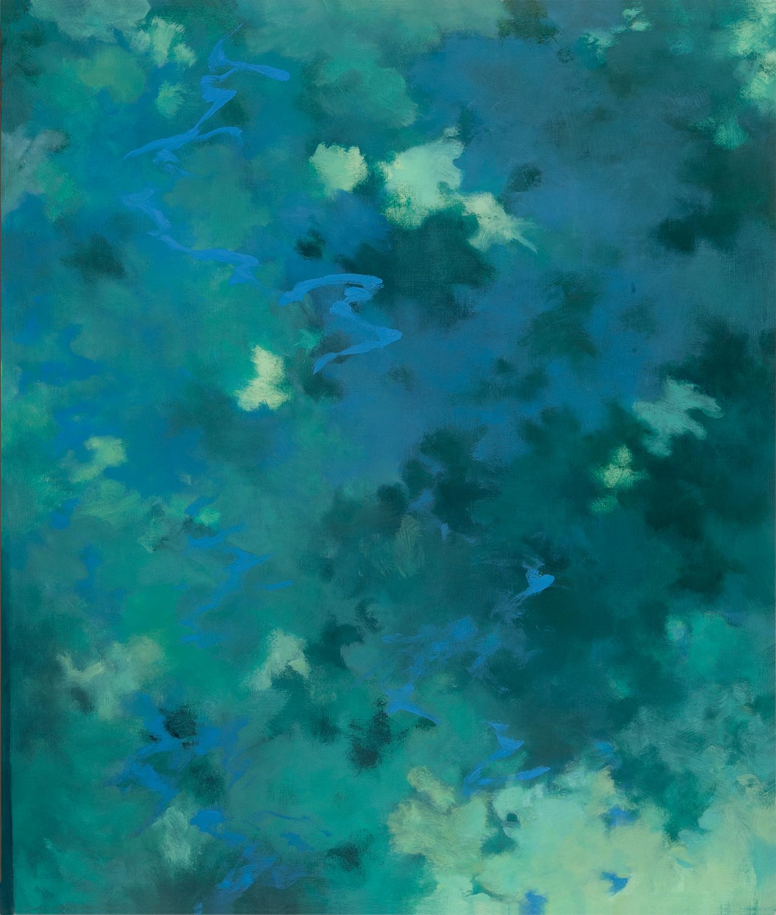Tamar Zinn Abstract Painting – "Unsichtbare Stimmen 39" 2024 Öl auf Tafel 33 x 28 Zoll.
