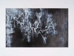 "Stimmen im Strom 16" 2024 Ölpastell und Kohle auf Papier 22 x 29 Zoll.