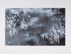 "Voci nel torrente 17" 2024 pastello a olio e carboncino su carta 22 x 29 pollici.