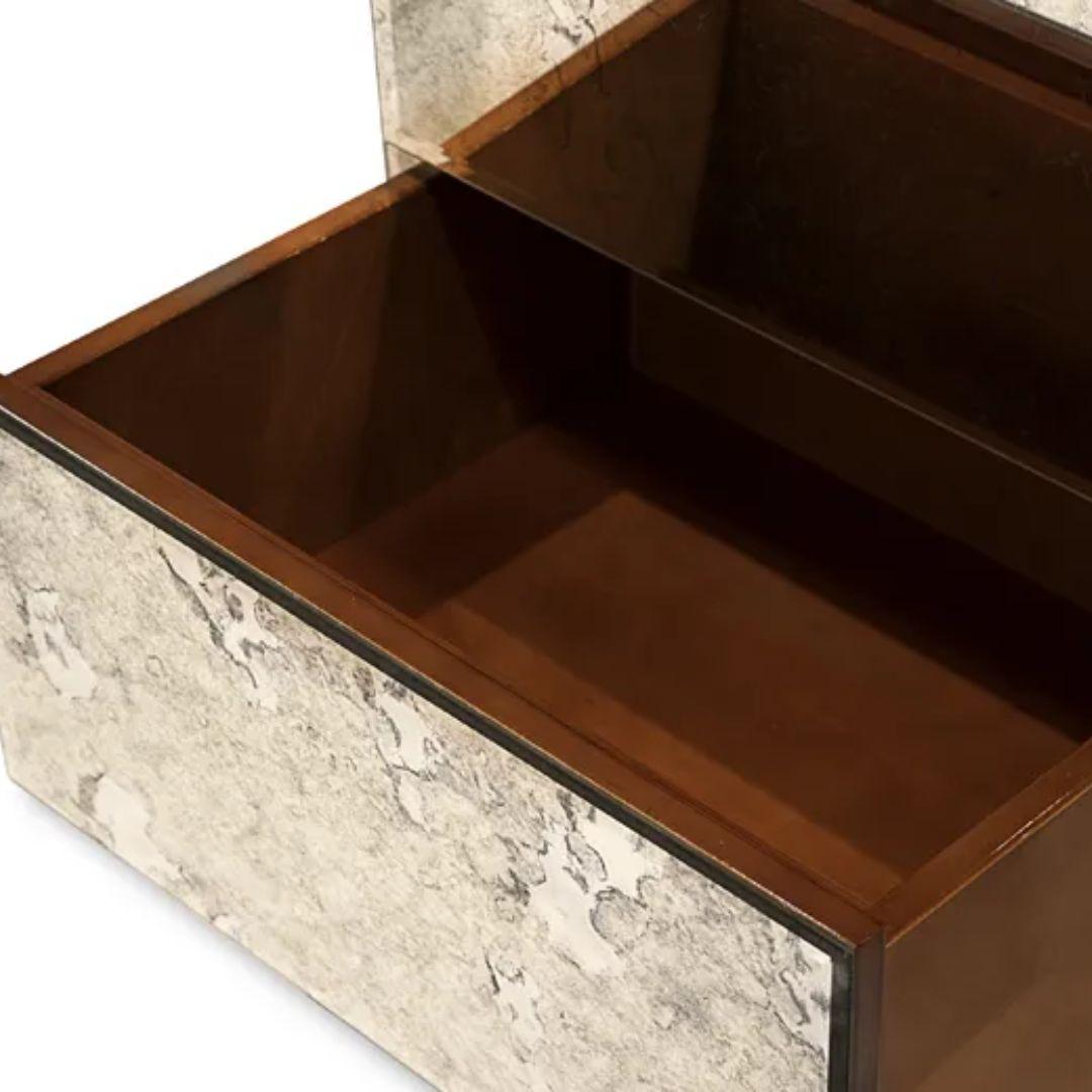 Hand-Crafted Tamara 3 Drawers Nightstand For Sale