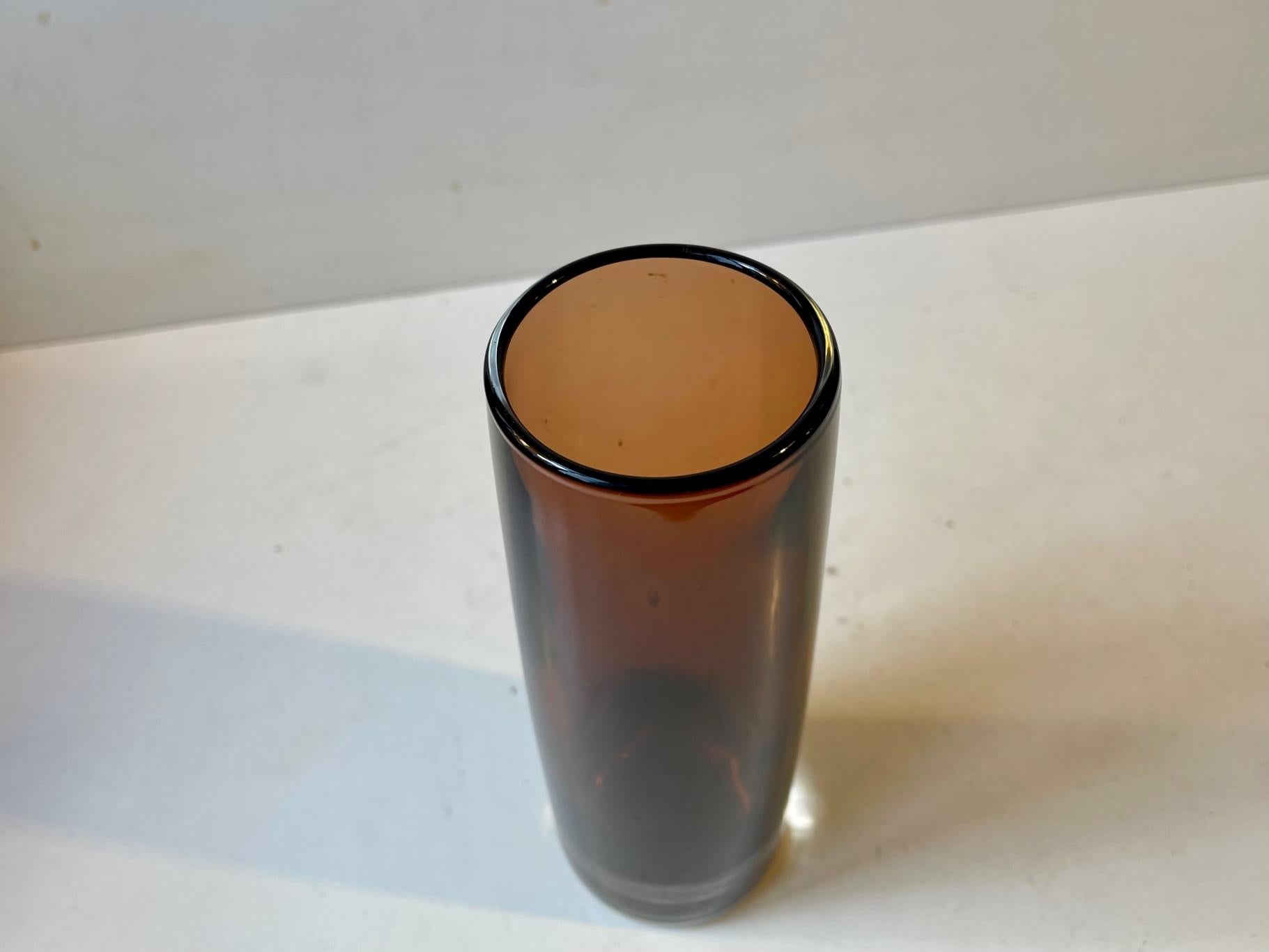 Vase en verre Tamara Aladin Coffee Brown pour Riihimaen Lasi Oy Finlande Bon état - En vente à Esbjerg, DK
