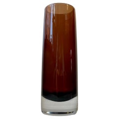 Tamara Aladin Coffee Brown Glass Vase for Riihimaen Lasi Oy Finland