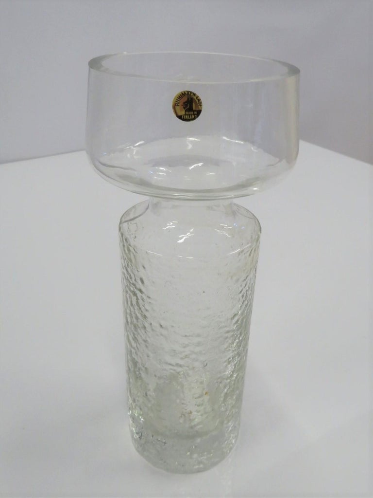 Scandinavian Modern Tamara Aladin Safari Glass Vase,  Riihimäen Lasi Oy  Finland In Good Condition For Sale In Miami, FL
