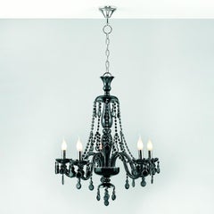 Tamara Black Chandelier in Handblown Glass