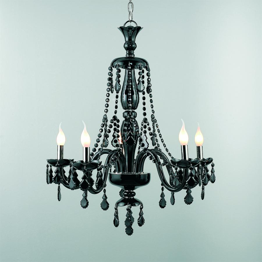 Portuguese Tamara Black Chandelier in Handblown Glass For Sale