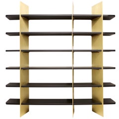 Tamara Brass and Lacquered Wood Bookcase