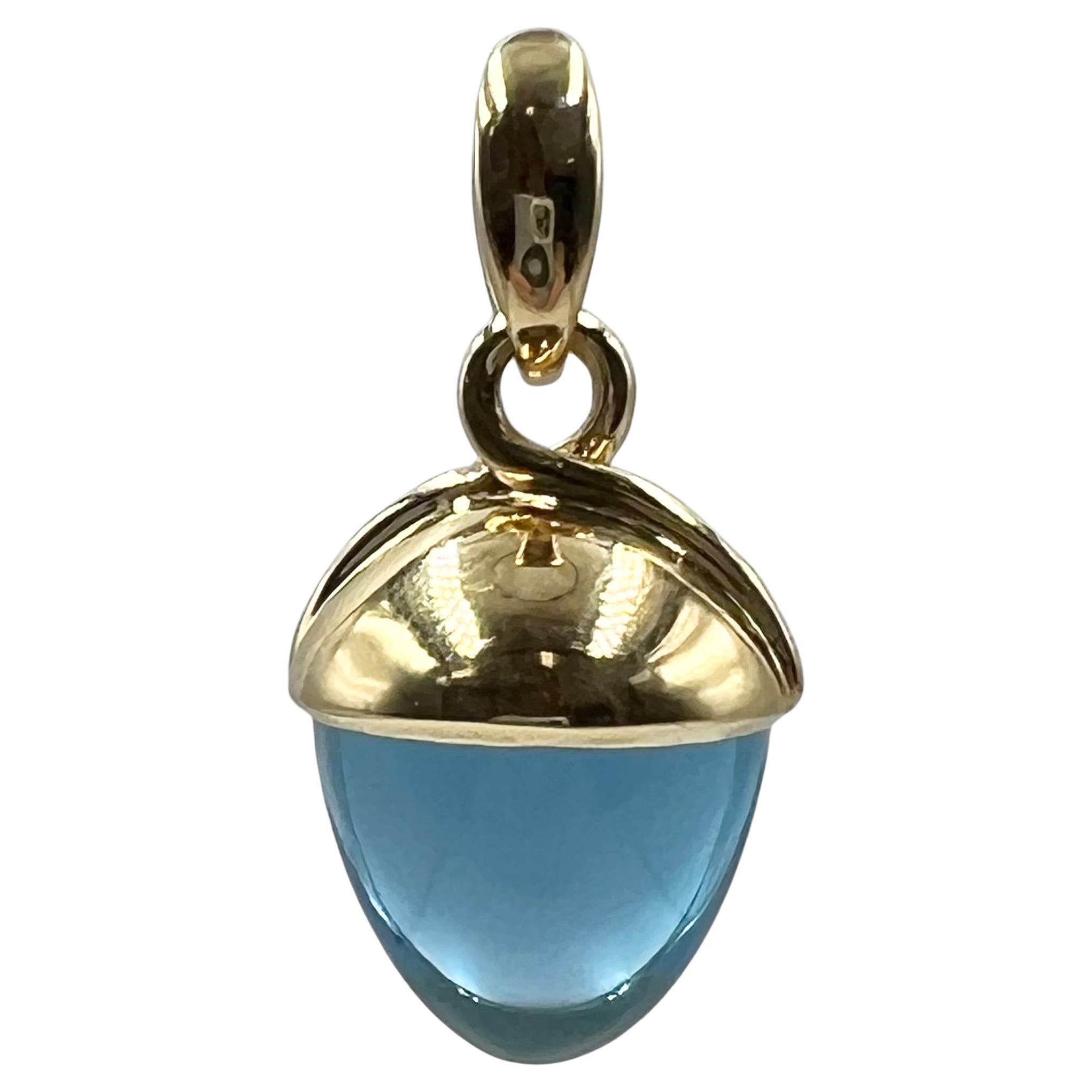 Tamara Comolli 18k Blue Topaz Mikado Large Pendant For Sale