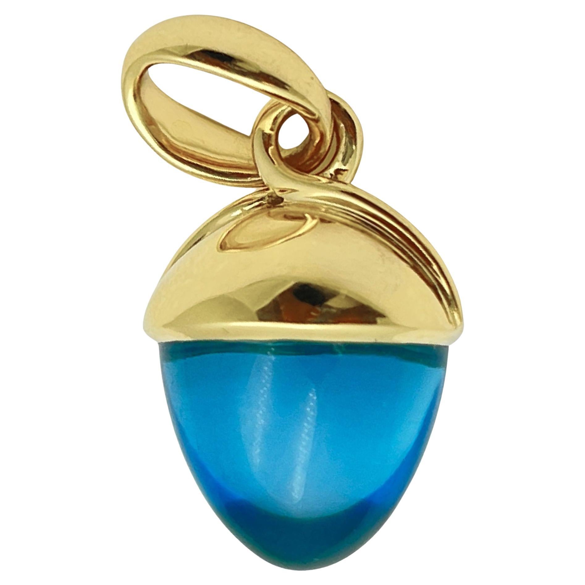 Tamara Comolli 18k Yellow Gold Blue Topaz Mikado Large Pendant
