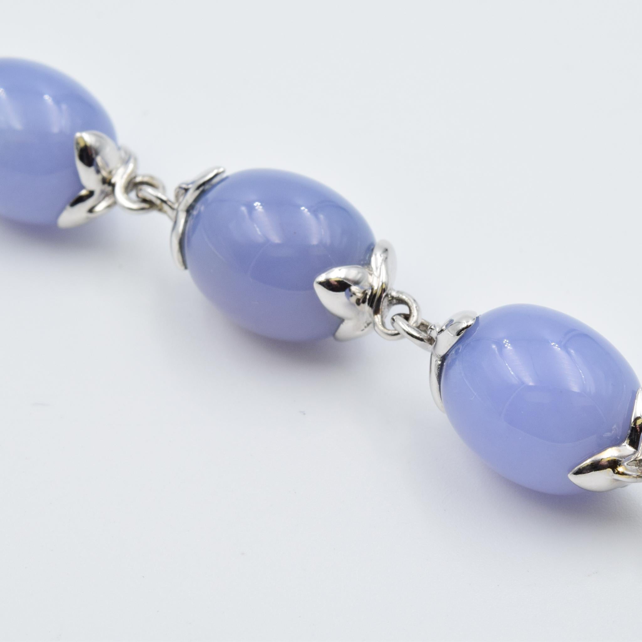 Tamara Comolli Kokosnuss-Armband Kleiner blauer Chalcedon in Olivenform- BCOSLBCHBLWG Damen