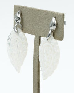 Tamara Comolli India Mother of Pearl Earrings in 18k White Gold