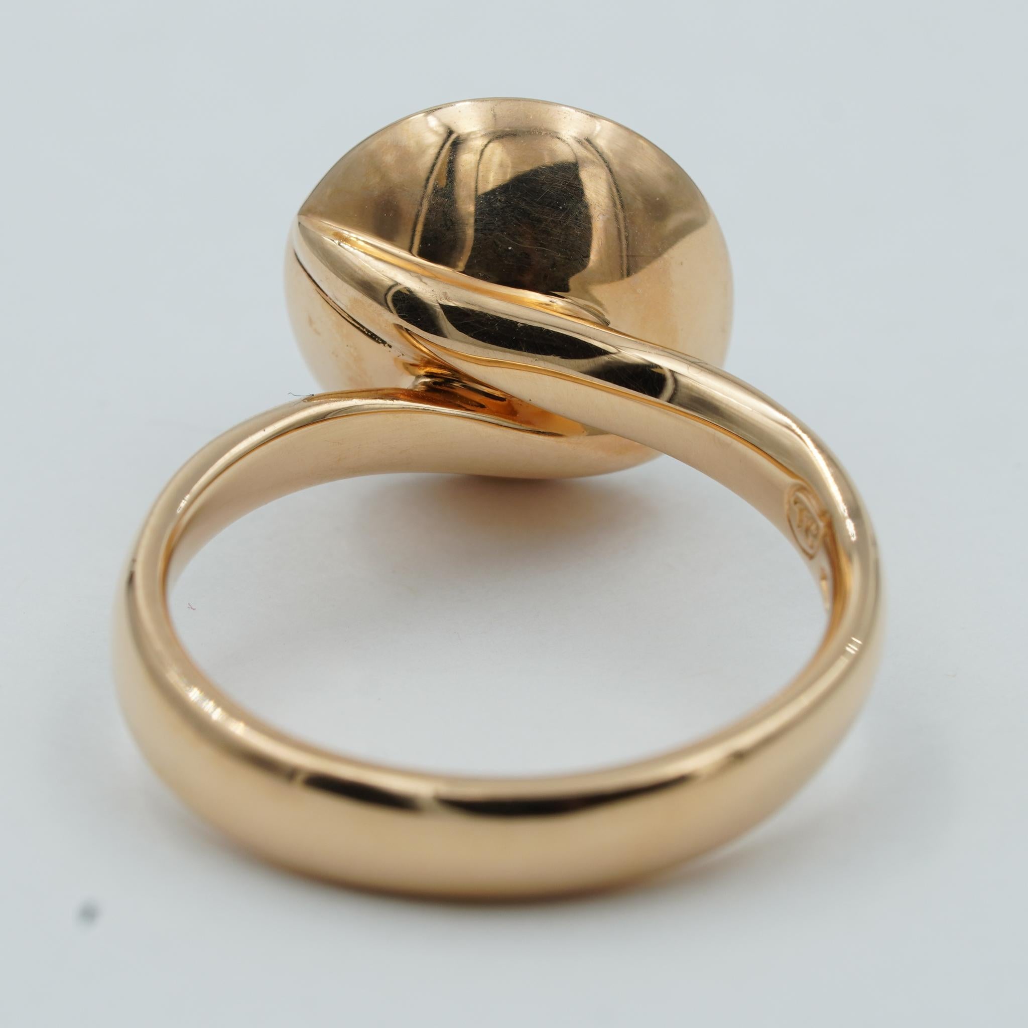 Cabochon Tamara Comolli Large Bouton Grey Moonstone Ring in 18k Rose Gold