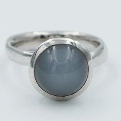 Tamara Comolli Large Bouton Grey Moonstone Ring in 18k White Gold