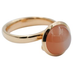 Tamara Comolli Large Bouton Orange Moonstone Ring in 18k Rose Gold