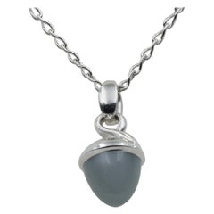 Tamara Comolli Mikado Bouquet Grey Moonstone Pendant in 18k White Gold