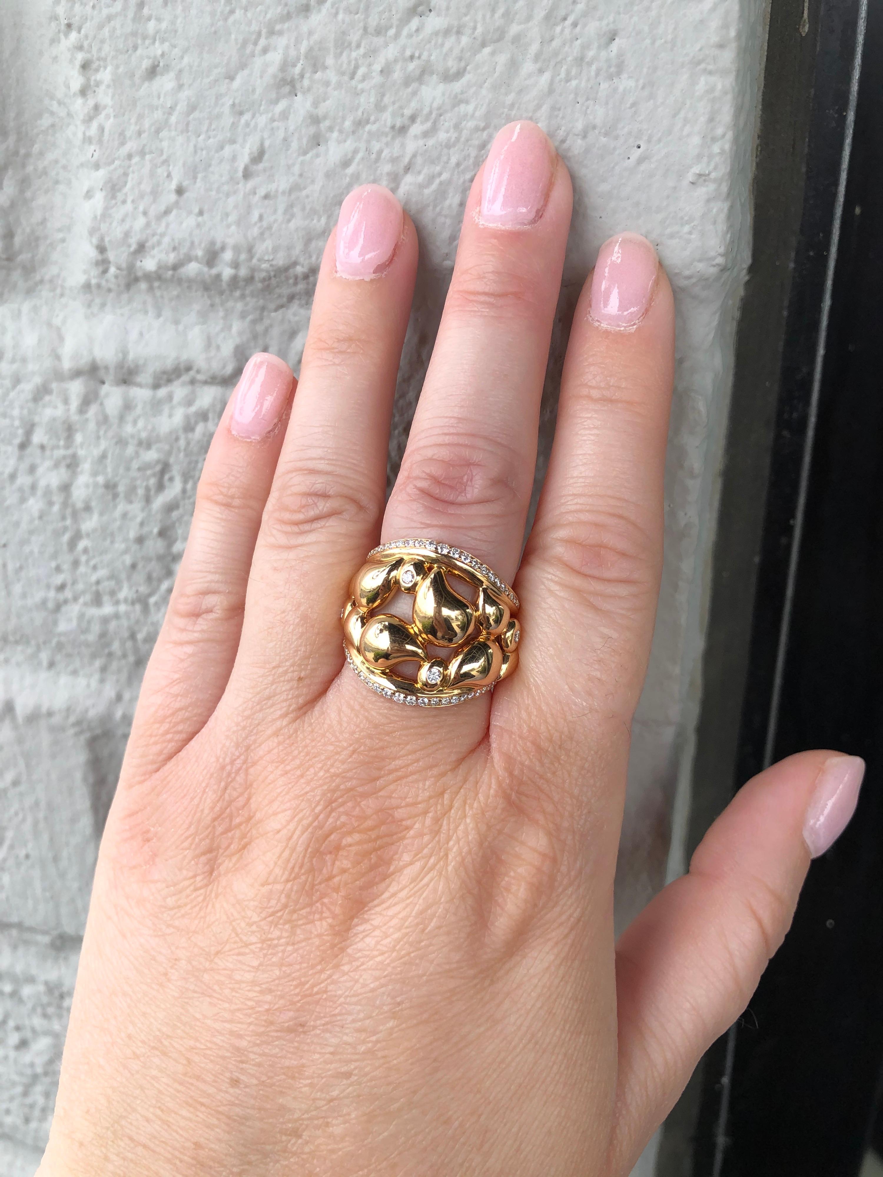 Tamara Comolli Signature Lace Ring in 18k Rose Gold with Diamonds, R-LAC-m-pl-r 1