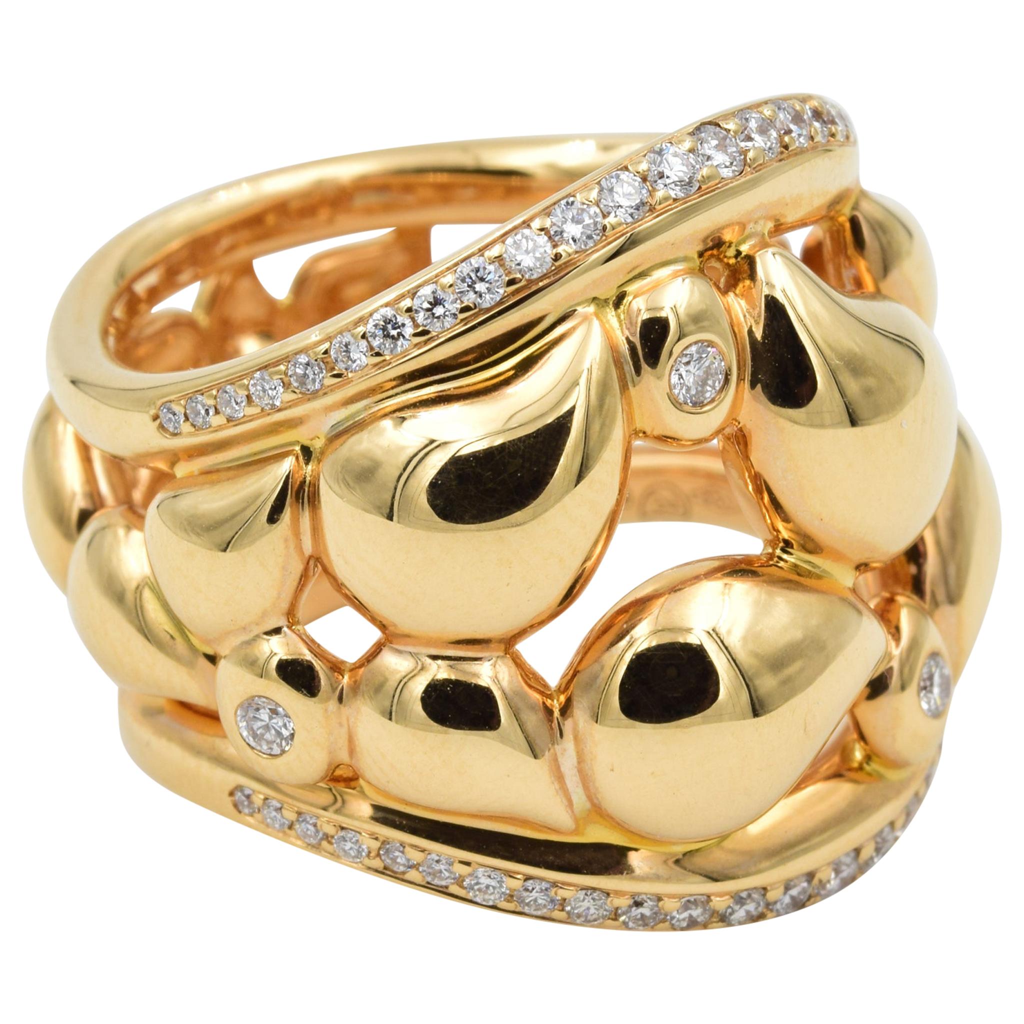 Tamara Comolli Signature Lace Ring in 18k Rose Gold with Diamonds, R-LAC-m-pl-r