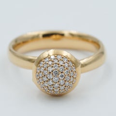 Tamara Comolli Small Bouton Diamond Pave Ring in 18K Rose Gold