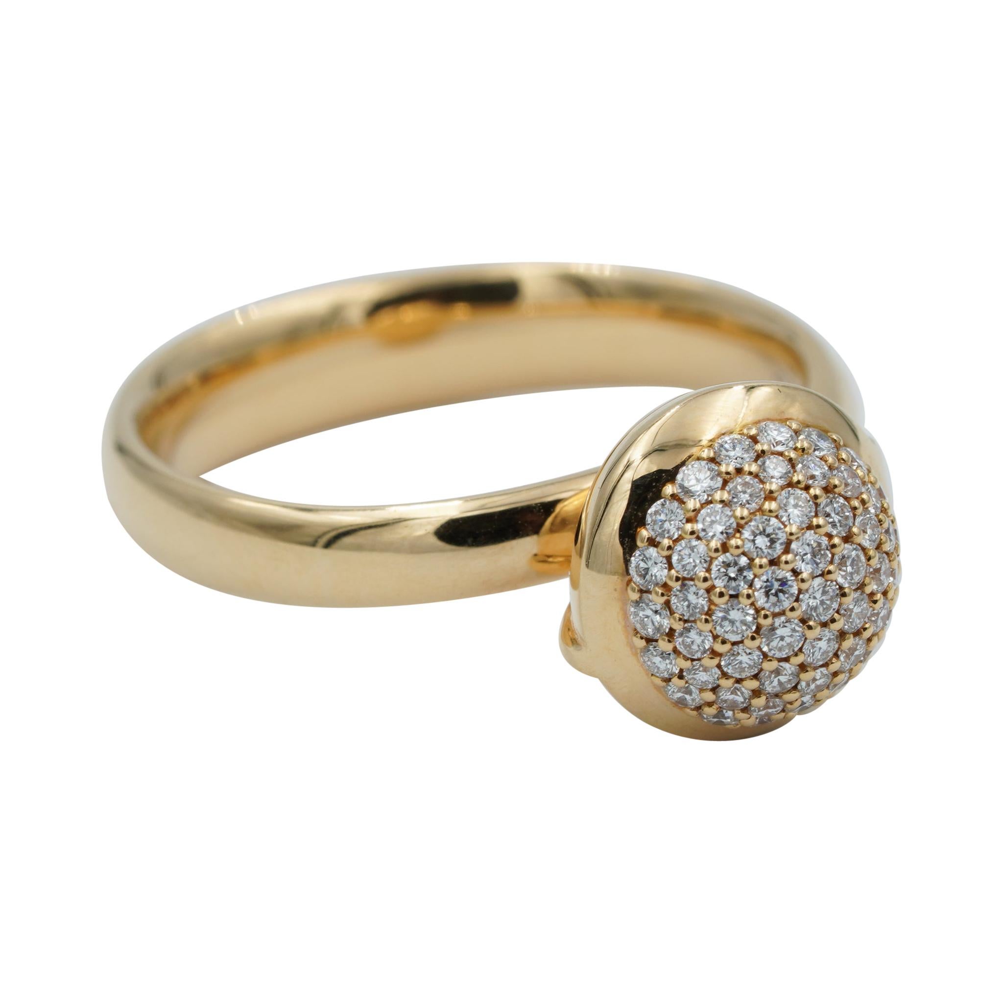 Tamara Comolli Small Bouton Diamond Pave Ring in 18K Rose Gold at 1stDibs