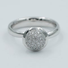 Tamara Comolli Anillo con pavé de diamantes Bouton pequeño en oro blanco de 18 quilates- R-BOU-S-P-WG