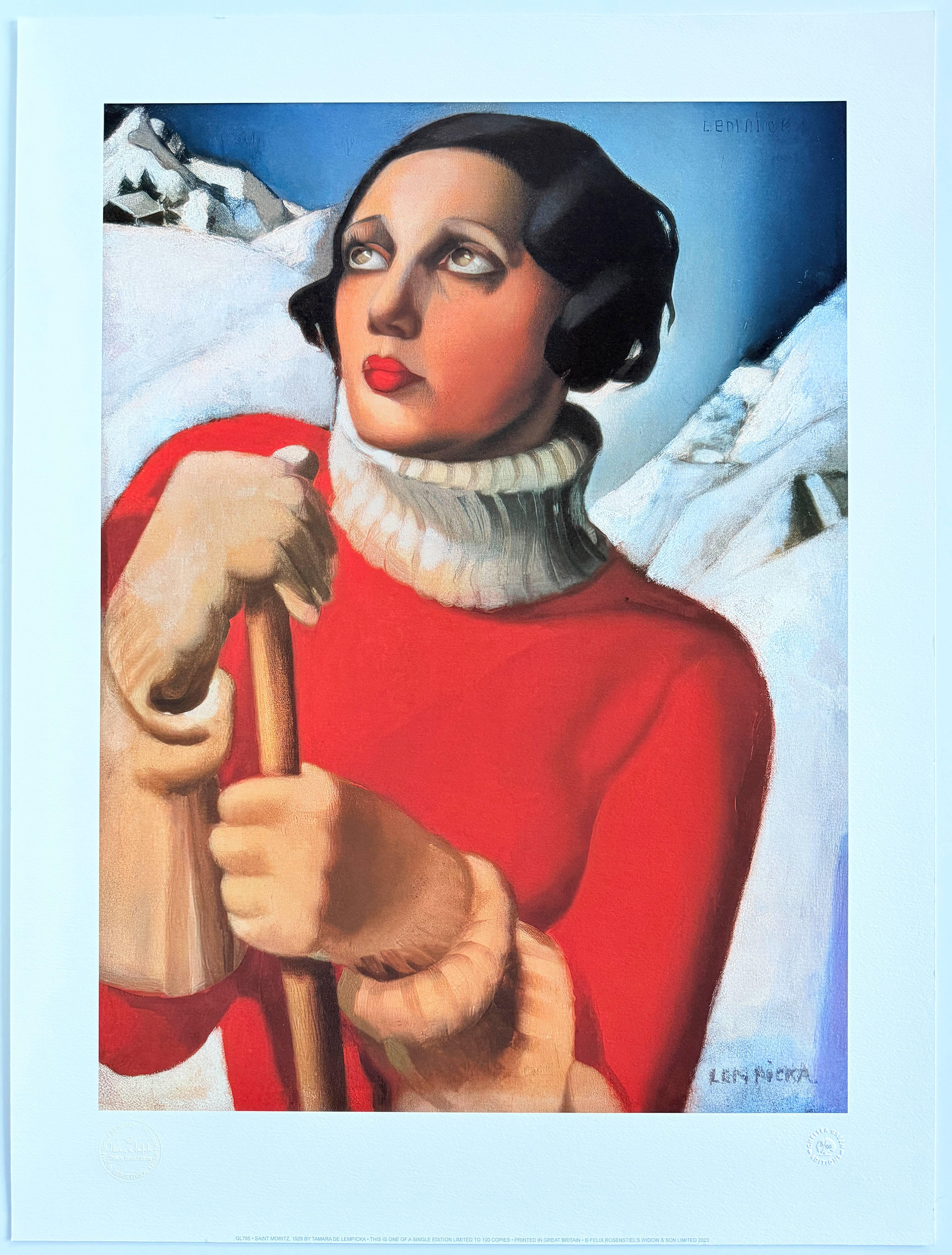 Saitn Moritz, 1929 - Rouge Print par Tamara de Lempicka