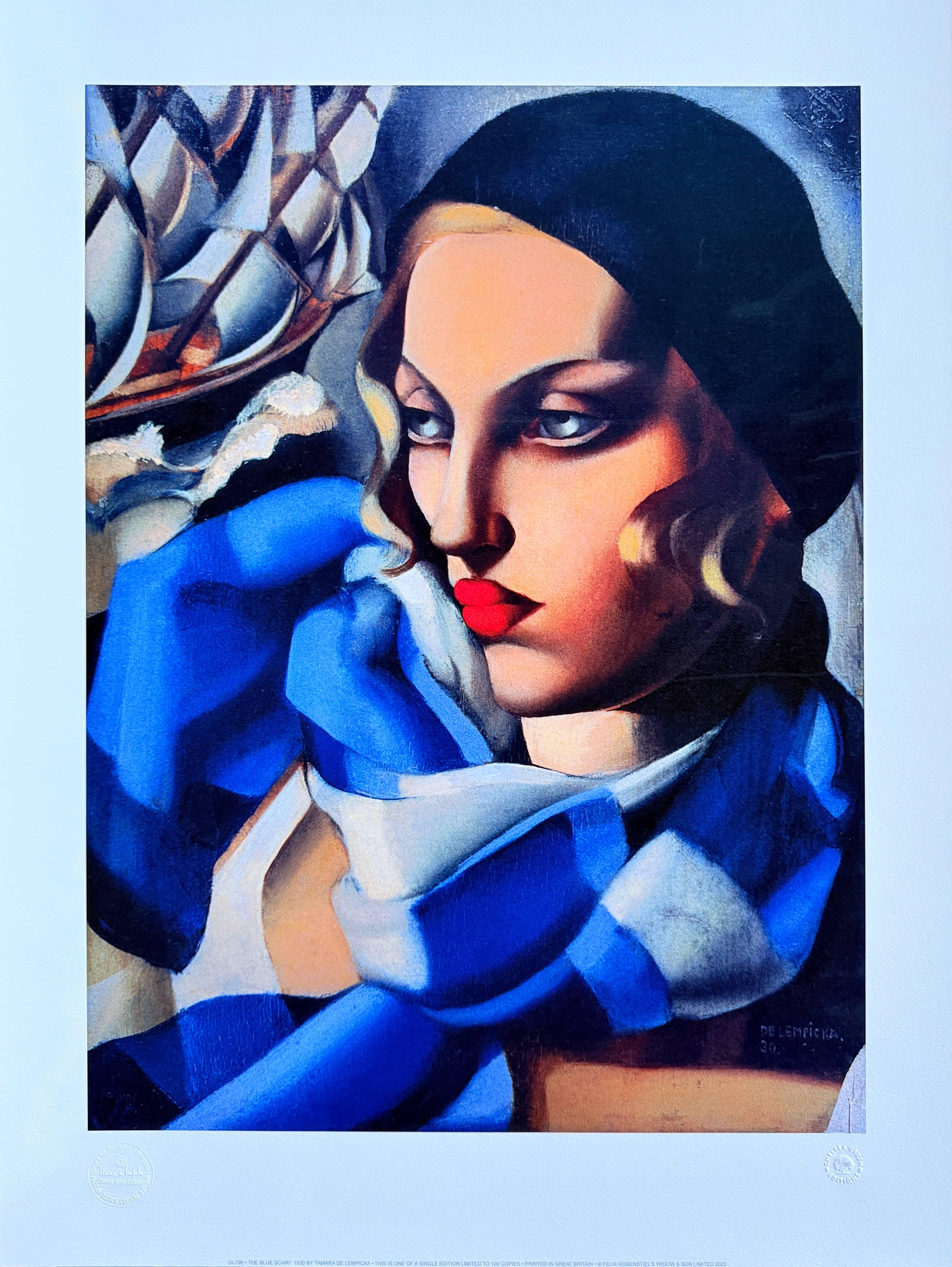 La sciarpa blu, 1930 - Print di Tamara de Lempicka