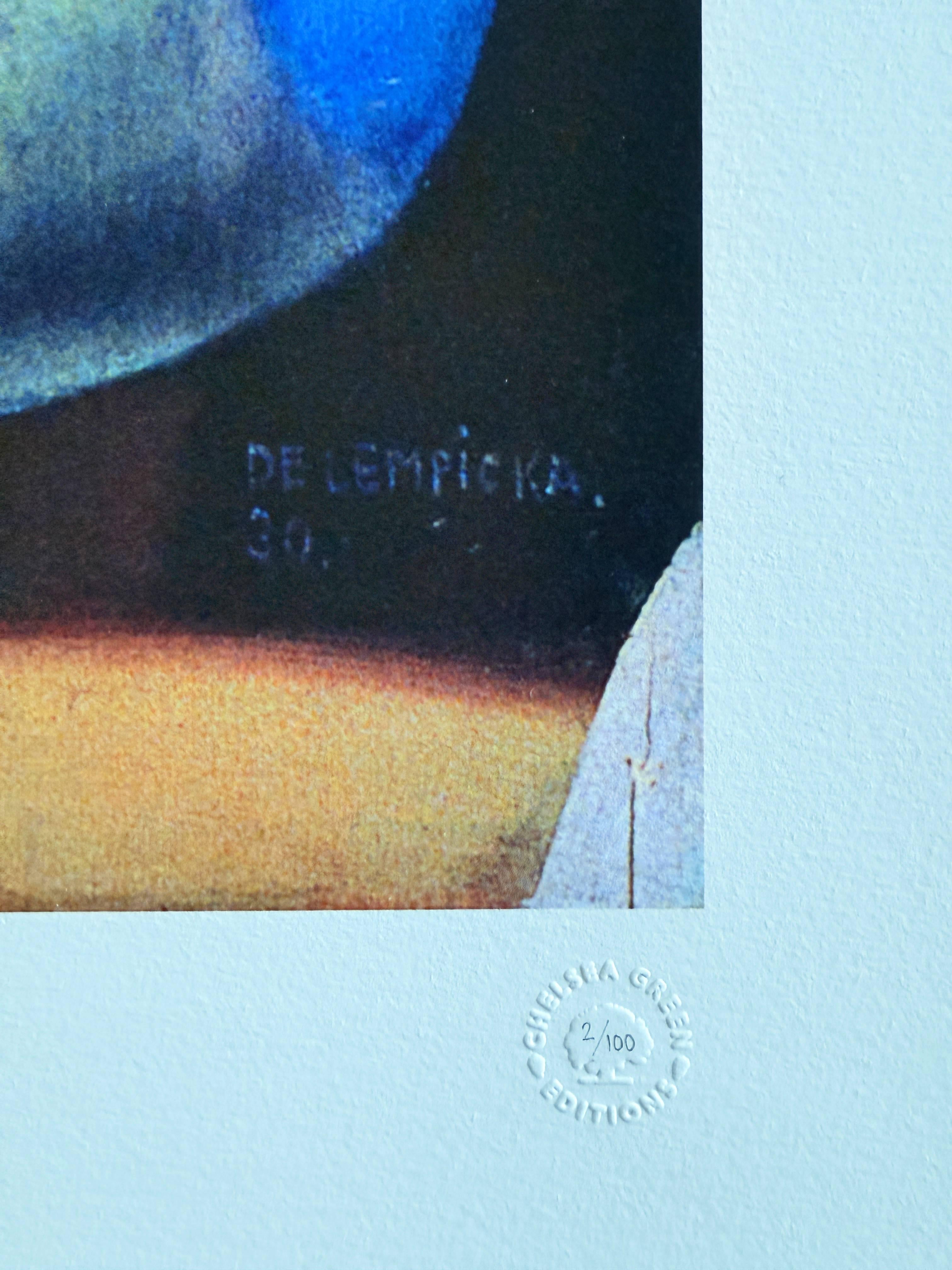 Tamara De Lempicka (1894-1980) - La sciarpa blu, 1930

Giclée dal 2023.

L'edizione n. 2 su 100.

Dimensioni dell'opera: 70 x 52,5 cm.

Editore: Chelsea Greene & Greene Edizioni.

Stampa Giclée in edizione limitata di alta qualità, creata nel 2023