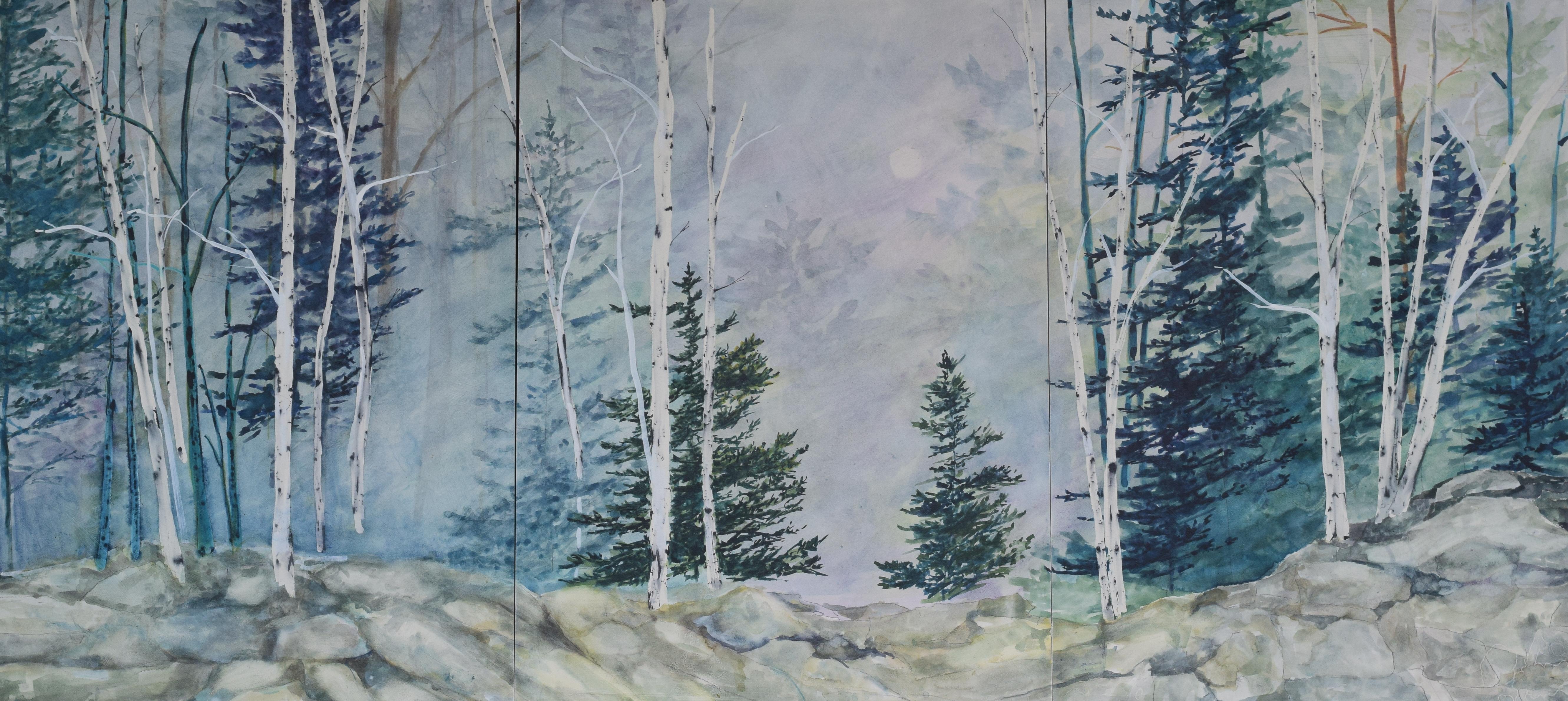 Tamara Gonda Landscape Painting - Moonlight Flit