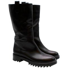 Tamara Mellon Bottes Easy Rider Mid Calf 35 en cuir noir - Taille 41